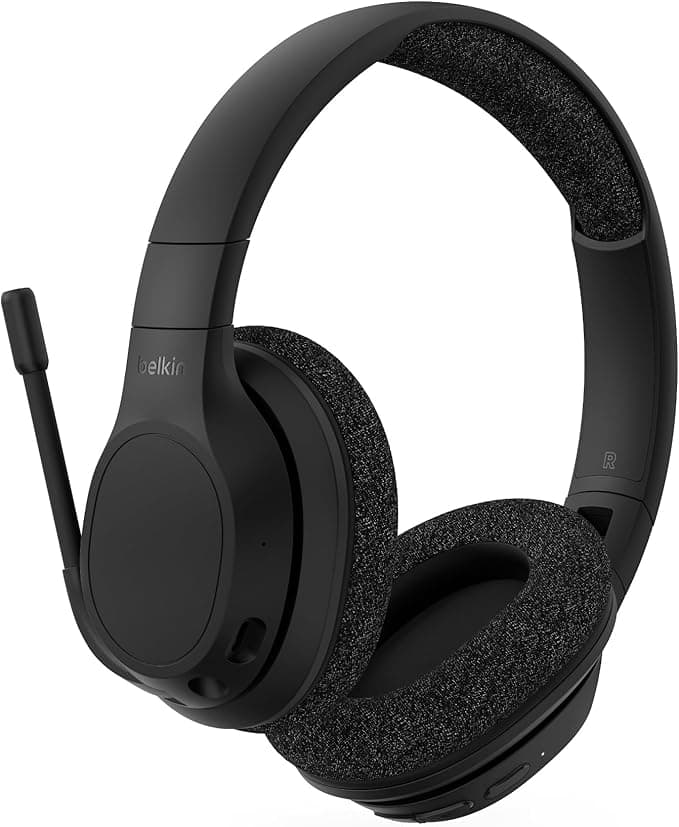 Belkin SoundForm Adapt Wireless Bluetooth Headphones with Microphone, Multi-Point Connection, Battery Life 65 Hours, ENC, Bluetooth or Cable, Headphones for Work, Office, Computers, Laptops, Tablet