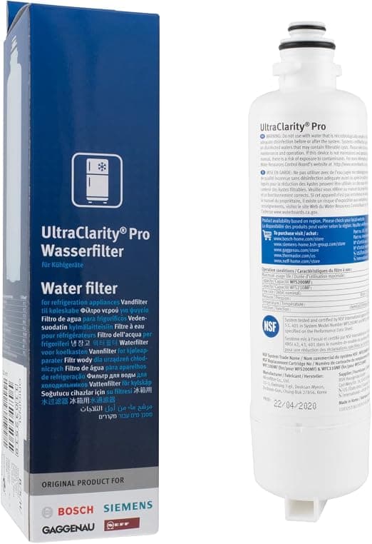 BSH 11032518 Filtre à eau compatible avec Bosch, Siemens, Neff réfrigérateur américain et combiné réfrigérateur congélateur - Image 1