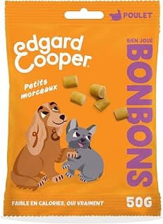 Edgard & Cooper Friandises pour Chien Petits Bonbons Naturels Chien Adulte sans Cérales, Sachet de 1x50g, Poulet