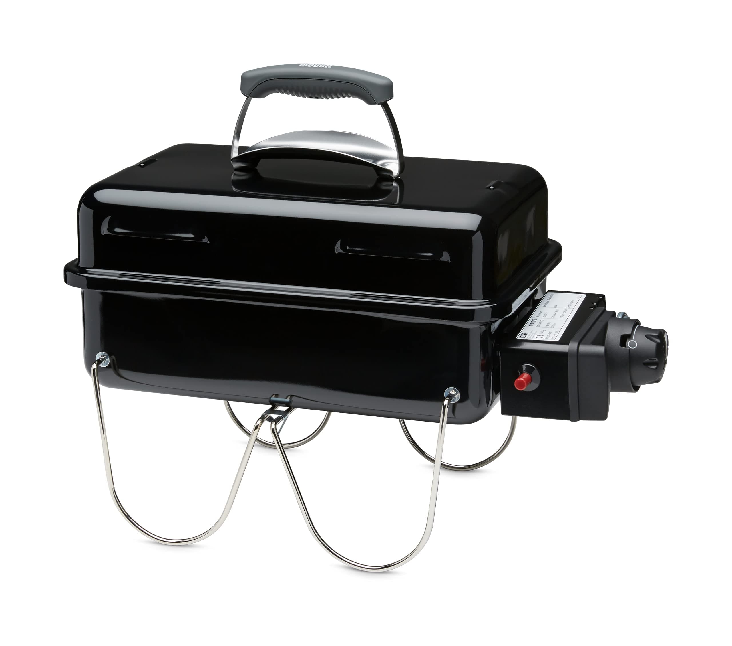 Weber Go‑Anywhere Portable Gas Barbecue/Barbecue with Folding Legs, Piezo Ignition, Durable Coating, Lightweight and Compact Outdoor Camping Barbecue, Cooking Surface 42 x 26 cm, Black - Image 1