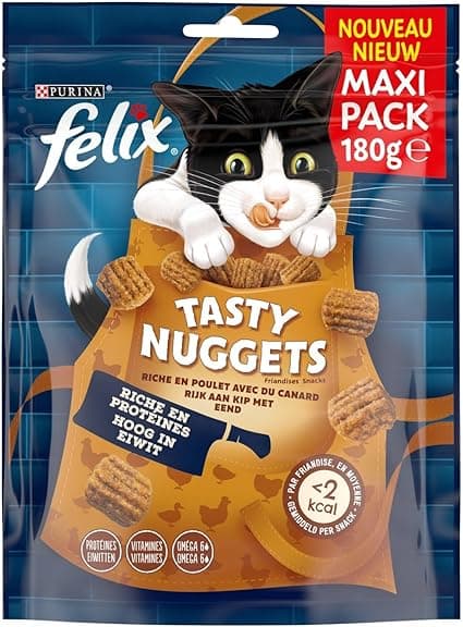 Felix FELIX Tasty Chicken and Duck Tasty Melting Nuggets for Adult Cats (180g) - Pack of 3