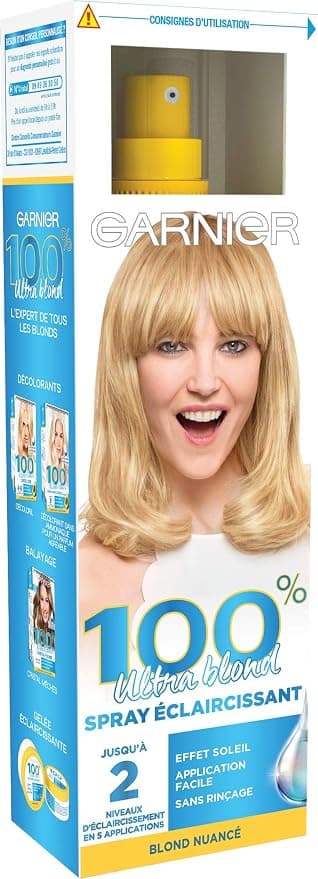 Garnier 100% Ultra Blond Natural & Progressive Brightening Spray, Highlightening Effects, Crystal Sun, 125 ml - Image 1