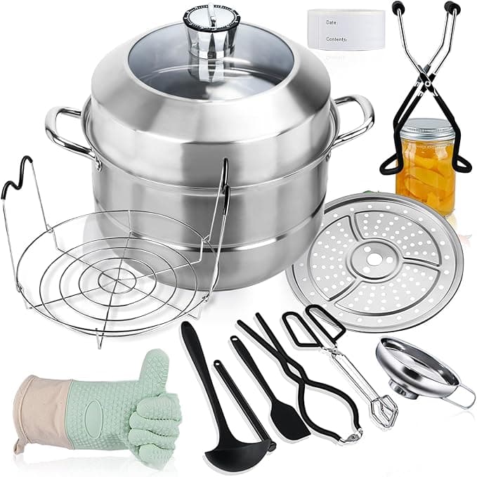 Canning Instant Pot Max-Canning Supplies Stainless Steel Water Bath Canister with Canning Stand