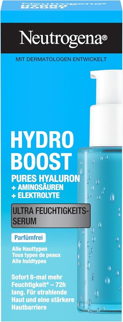 Neutrogena Hydro Boost Moisturizing Face Serum Fragrance Free with Hyaluronic Acid, Amino Acids & Electrolytes, Moisturizing Serum for All Skin Types, 30 ml - Image 1