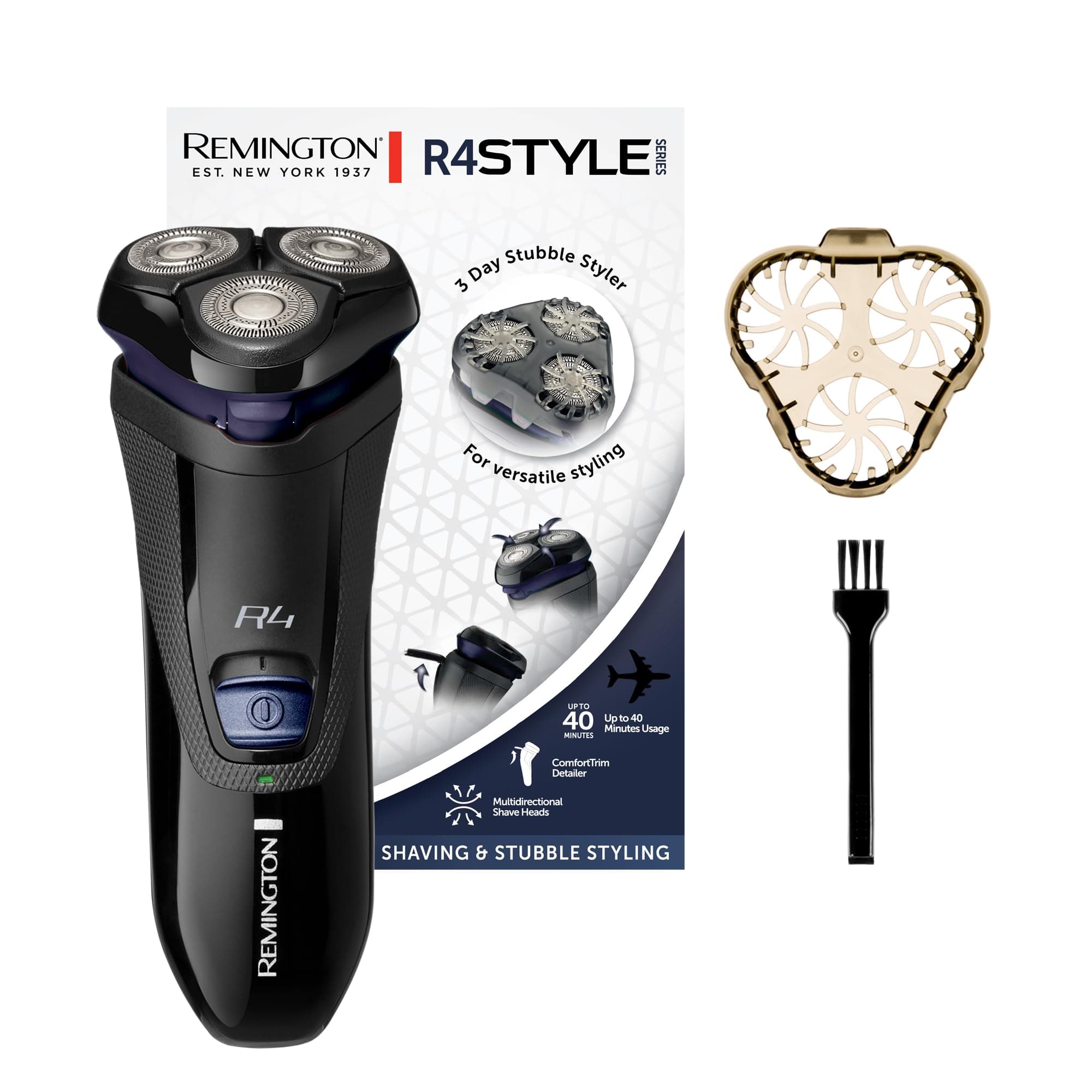 Remington R4002 Electric Shaver [Wet and Dry Shave] R4 (Cordless Use, 360° Rotating Heads, Precision Retractable Comforttrim + 3 Day Beard Trimmer Guide, Ergonomic) Trimmer - Image 9