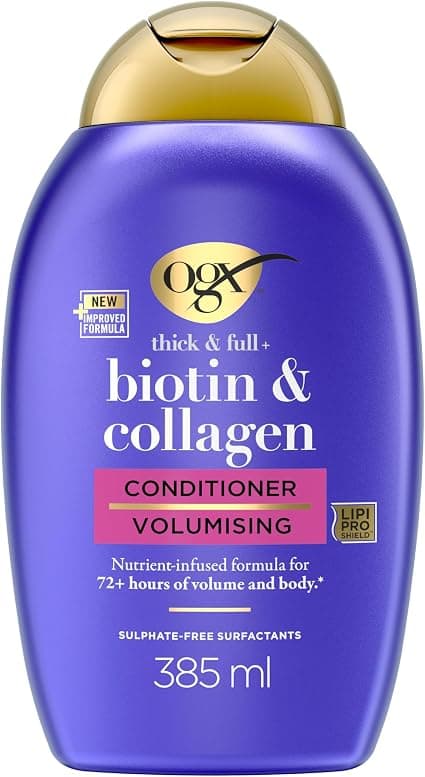 OGX | Biotin & Collagen Volumizing Conditioner (385ml Bottle) - Hair Care with Nutrient Infused Formula - Sulfate Free Conditioner for 72+ Hours of Volume - Image 1