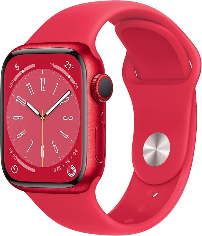 Apple Watch Series 8 (GPS, 45mm) Alluminium Case (PRODUCT)RED with (PRODUCT)RED Strap, One Size (Refurbished) - Image 1
