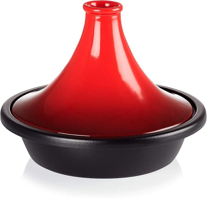 Le Creuset Enamelled Cast Iron Tagine, Round, 27 cm, Cherry, 25138270600422 - Image 1