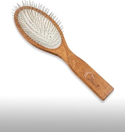 Long and Fine Bristle Brush for Dogs and Cats Made of Beech Wood with Flexible Steel Teeth 25mm - Accessories for Dogs and Cats - Knots Remover - MD-10 COLLECTION - Image 1