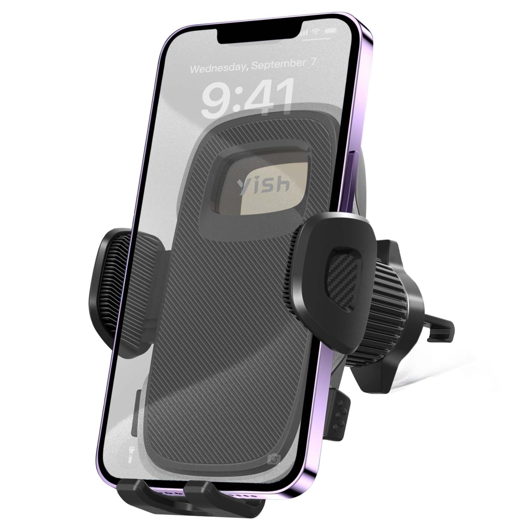 Mobil YISH Car Phone Holder 360° Rotation [Upgraded Clip] Mobile Phone Holders for iPhone, Samsung, Google, Sony
