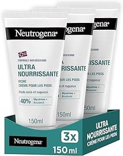 Neutrogena Neutrogena - Crème Pieds Nutrition Intense Formule Norvégienne (lot de 3 tubes de 150 ml) – Crème de soin pour pieds très sec et abîmés – Crème hydratante enrichie en glycérine et bisabolol