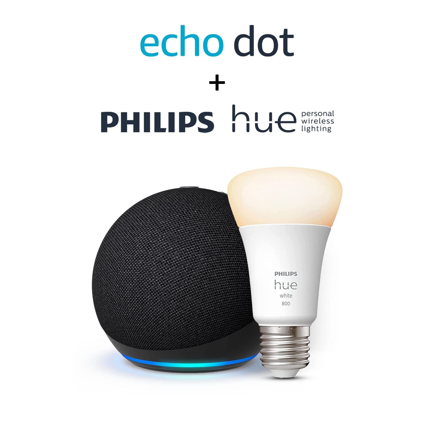 Echo Dot (5e génération) | Anthracite + Philips Hue White ampoule connectée (E27), Fonctionne avec Alexa - Kit de démarrage Maison connectée - Image 9