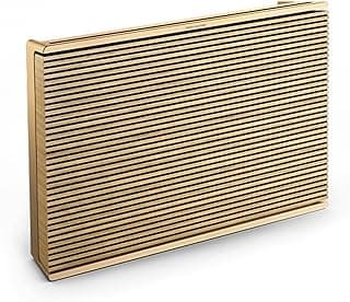 Beosound Level – Portable Wireless WiFi and Bluetooth Speaker, Dustproof, Speaker for Home and Outdoor with Up to 16 Hours of Battery, Eco-Responsible-Gold Tone/Wood