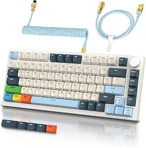 ATTACK SHARK K85 Mechanical Gaming Keyboard with Spiral Cable, Adjustable Actuation, Magnetic Switch, Apex Pro TKL Wired Gaming Keyboard, Supports DKS/MT/TGL, RGB, Gasket, for PC/Mac