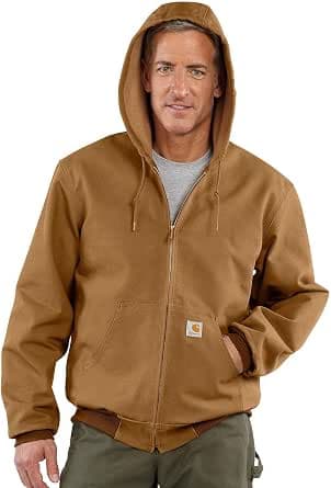 Carhartt Big & Tall Lined with Pattern, Big and Tall Duck Thermal Jacket is Active Work Wear Utility Man