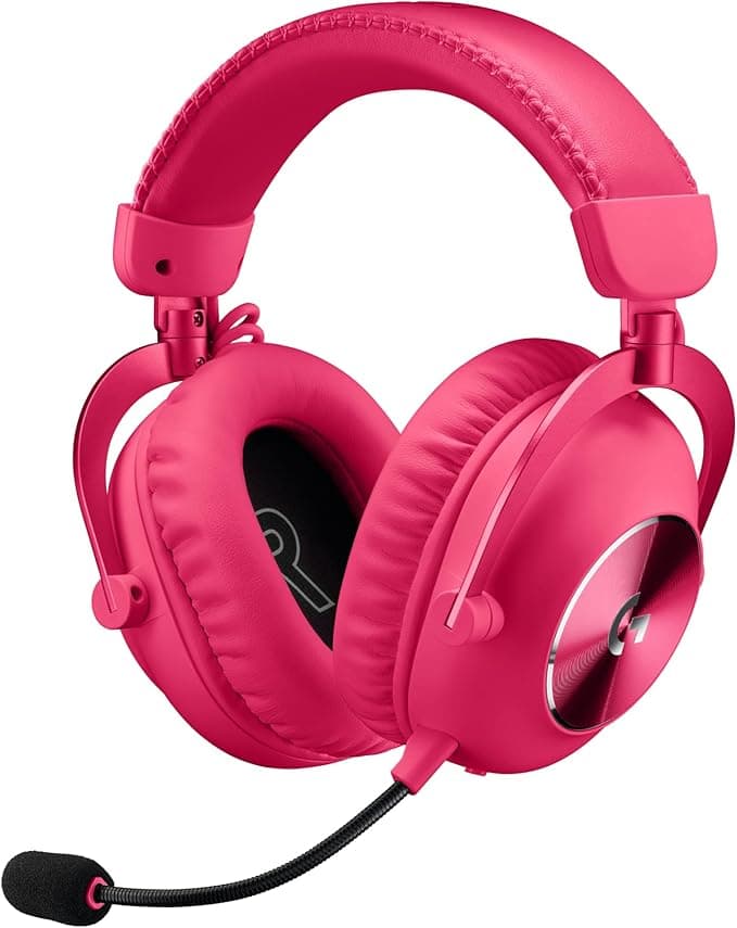 Logitech G PRO X 2 LIGHTSPEED Bluetooth Headset, Detachable Microphone, Graphene Speaker 50mm, DTS:X Headset 2.0—7.1 Surround, Bluetooth/USB/3.5mm Aux, PC, PS5, PS4, Nintendo Switch - Magenta - Image 1