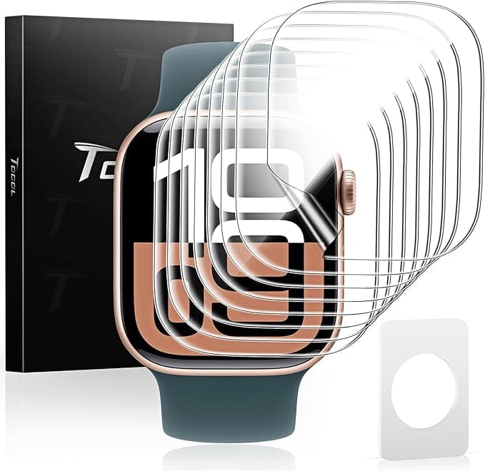 TOCOL 8pcs Screen Protector for Apple Watch Series 11/10 46mm, Bubble Free Scratch Resistant HD Top Quality Transparent Soft TPU Film Protector for Apple Watch 46mm - Image 1