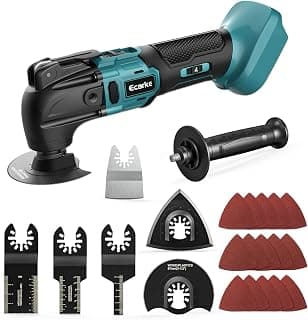 Ecarke Outil multifonction sans fil pour batterie Makita 18 V Li-Ion, 6 vitesses réglables, moteur sans balais pour enlever, racler, couper avec 23 accessoires (piles non incluses)