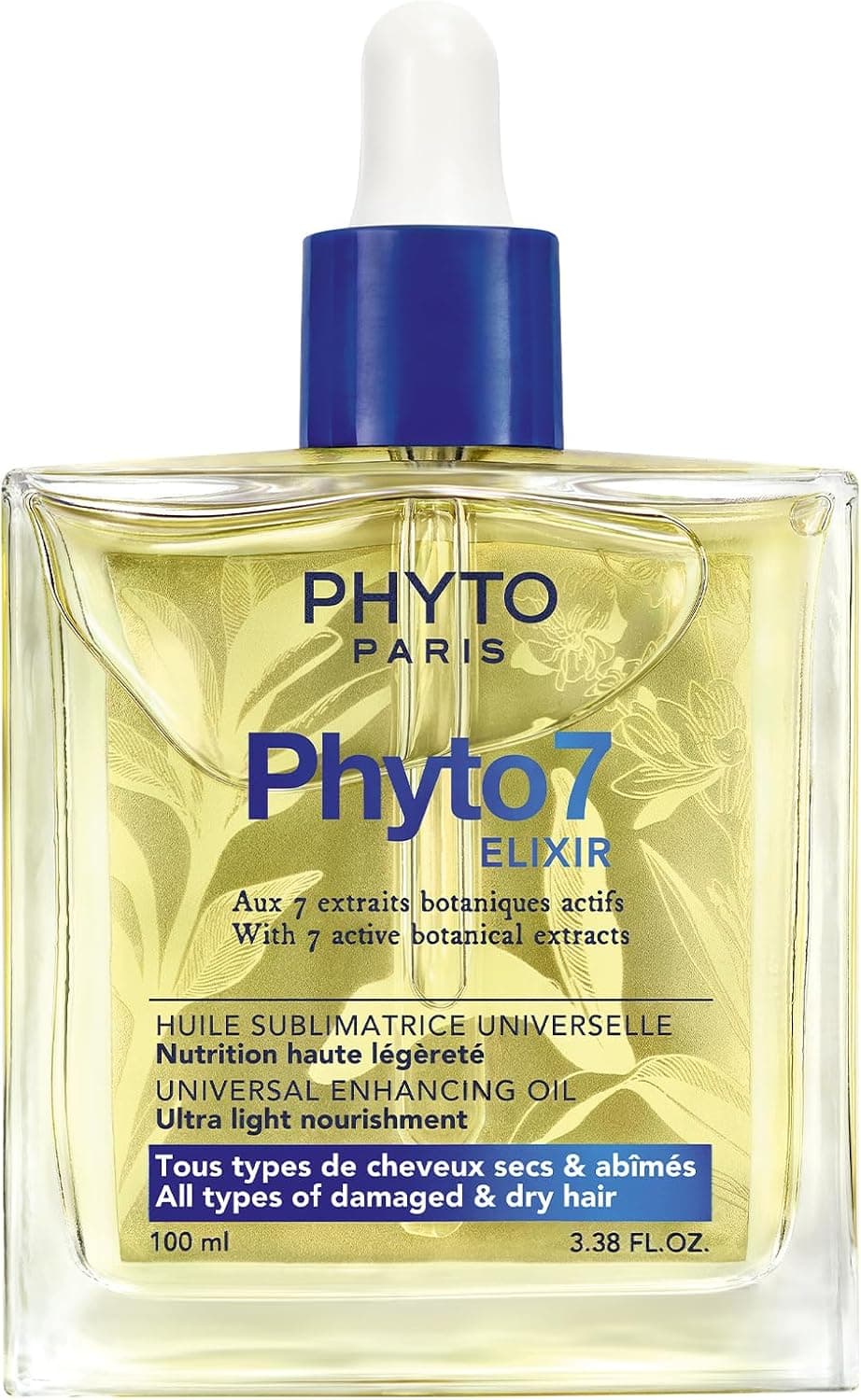 Phyto Paris Phyto 7 Universal Sublimating Oil - Dry to Very Dry Hair - Multi-Use Hair Care: Nutrition, Styling and Finishing - 99% Natural Ingredients