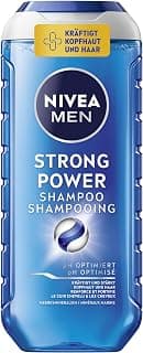 NIVEA MEN Strong Power Shampooing 250 ml pour homme aux minéraux marins Shampooing revitalisant pour cheveux dévitalisants