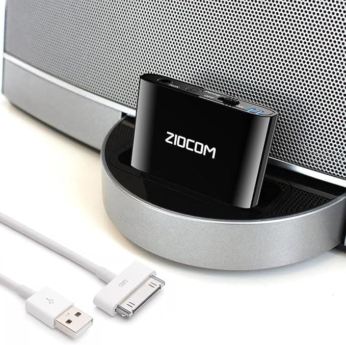 Bose ZIOCOM Bose 30 Pin Bluetooth Adapter for Sounddock and Other Music Docking Stations, Speaker for iPod to 30 Pin, Not for Cars, Motorcycles
