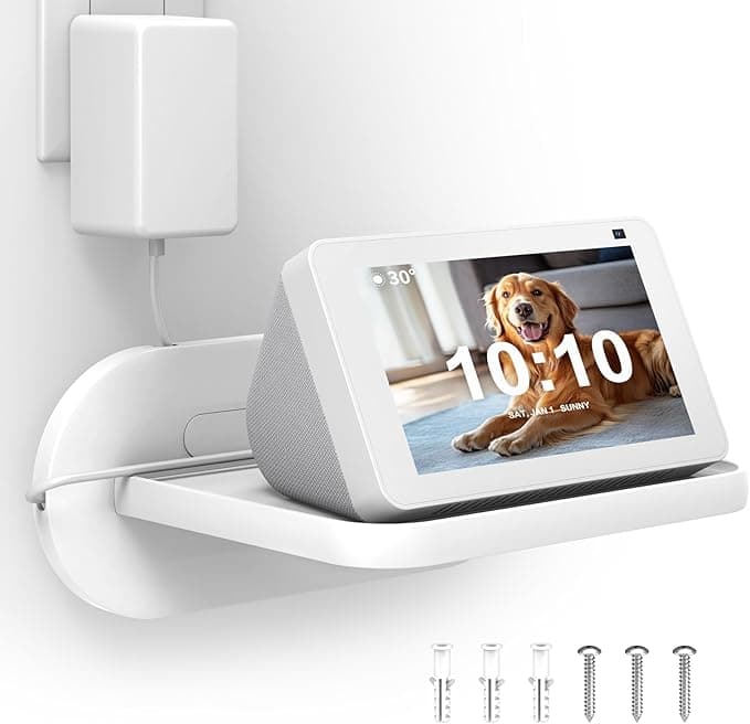 HomeMount For Nest Hub Wall Mount Space Saving Smart Home Wall Mount Compatible with Google Nest Hub (White)