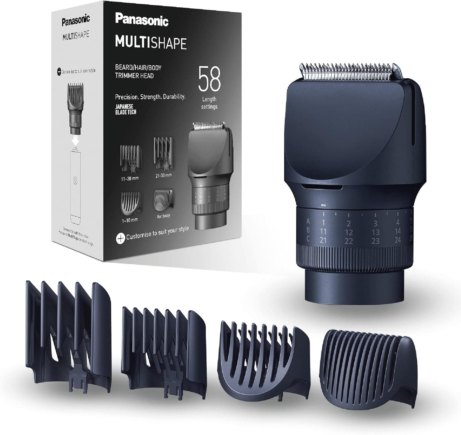 Panasonic MULTISHAPE – système modulaire de soins corps, cheveux et visage - ER-CTW1 : Tête tondeuse pour barbe, cheveux et corps, Noir - Image 1