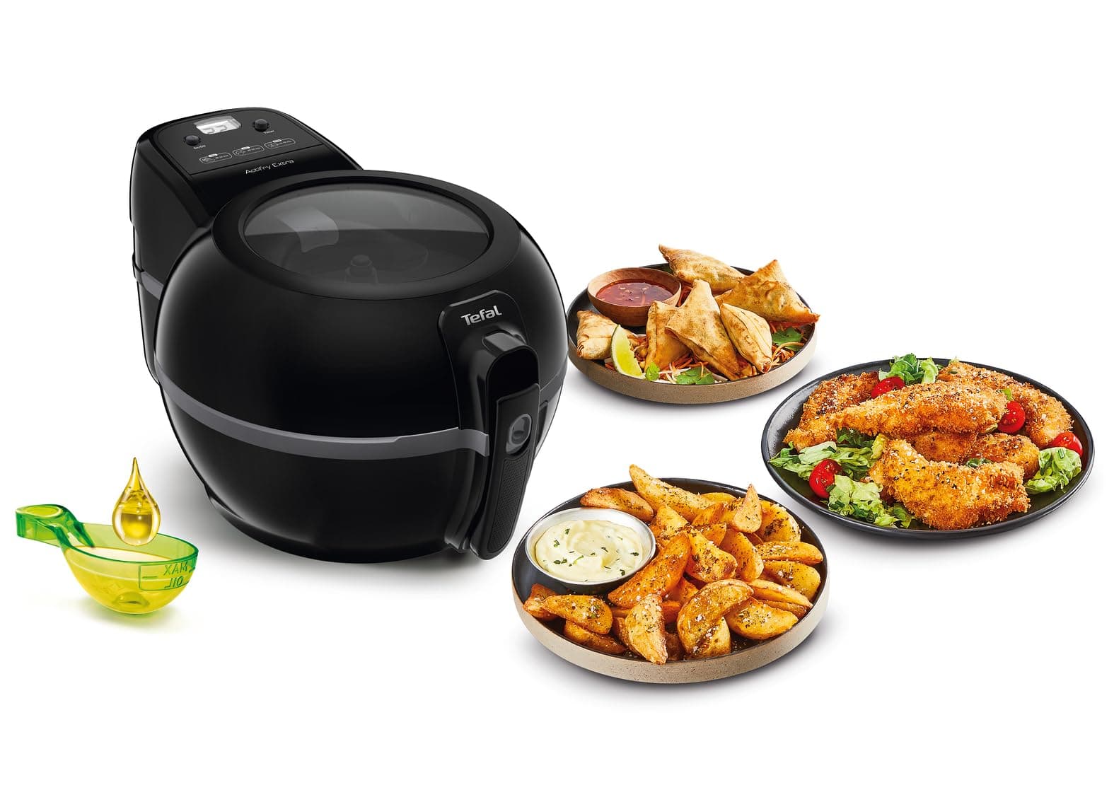 Tefal Actifry Extra Deep Fryer Oil Free 1.2 kg Fries, Odourless, Automatic Temperature Regulation, Brewing Blade, Glass Lid, Air Fryer FZ722815
