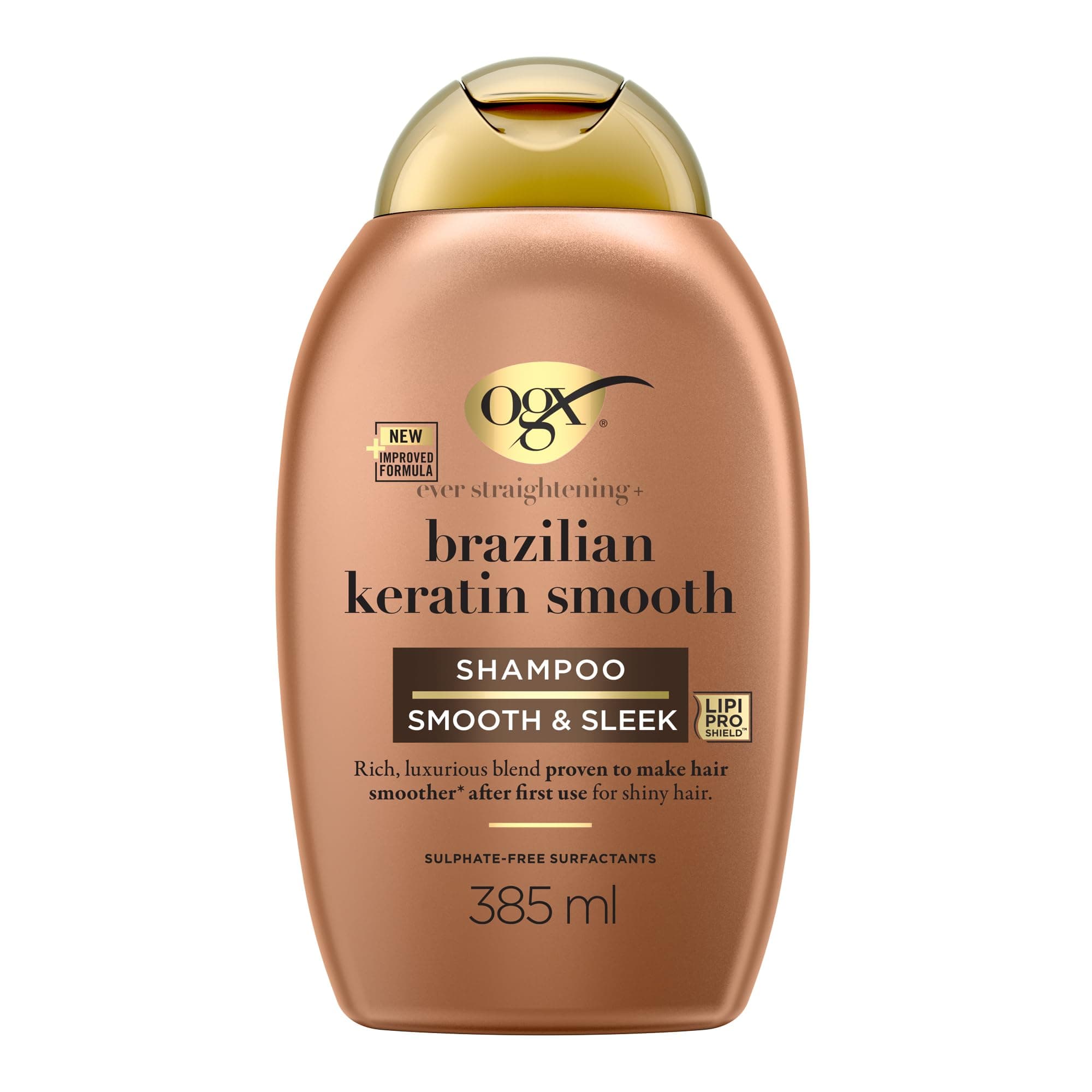 OGX OGX Brazilian Keratin Therapy Shampoo (385 ml Bottle) - Brazilian Keratin Smoothing Shampoo - Paraben & Sulfate Free Hair Care