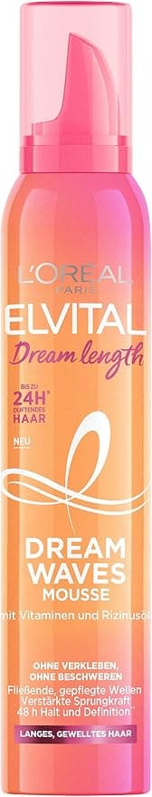 L'Oreal Paris Elvital Styling Mousse for Long Wavy Hair 24 Hour Fragrance With Vitamins and Castor Oil 200ml - Image 1