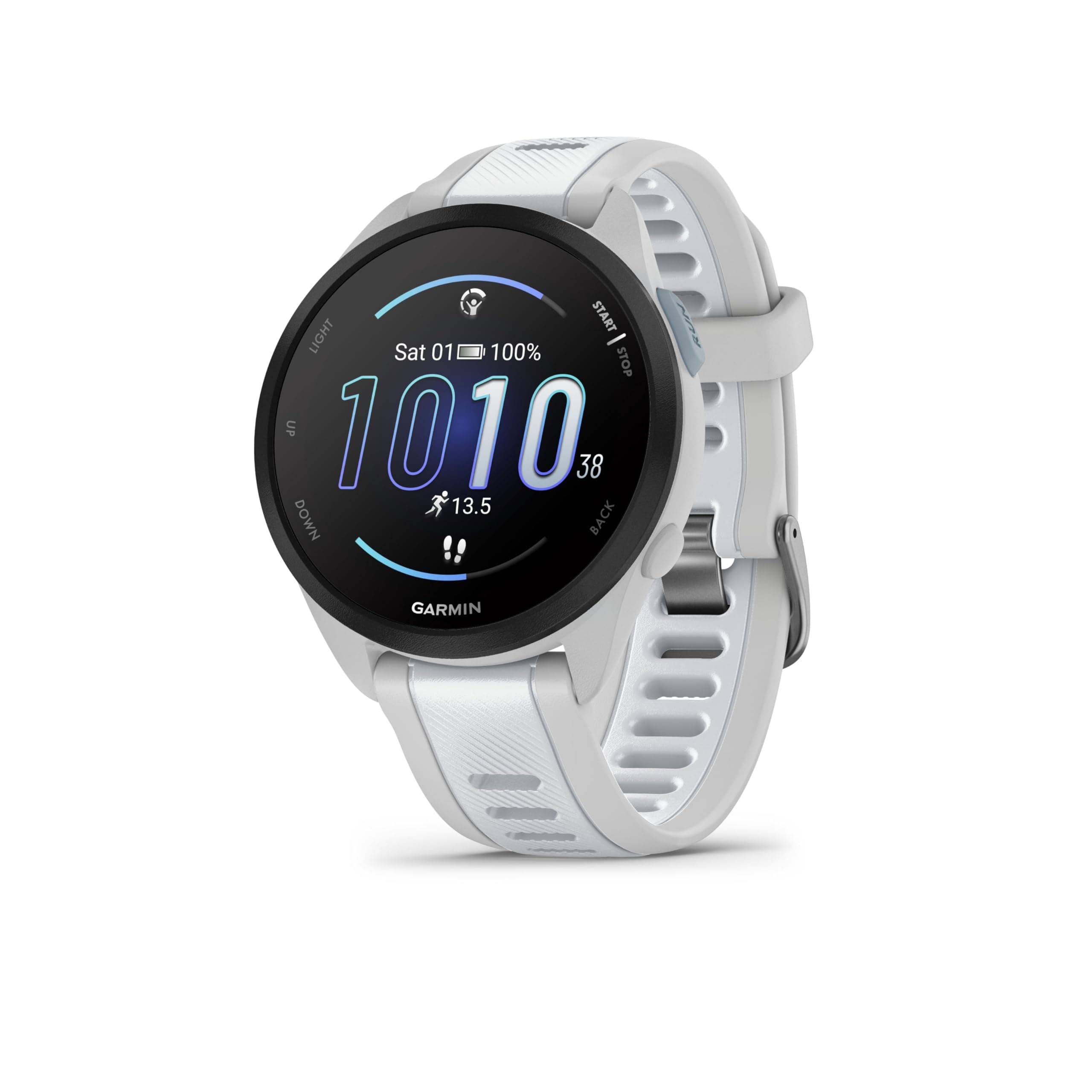Garmin Forerunner 165, Music - Running GPS Watch with AMOLED Display - White/Light Grey