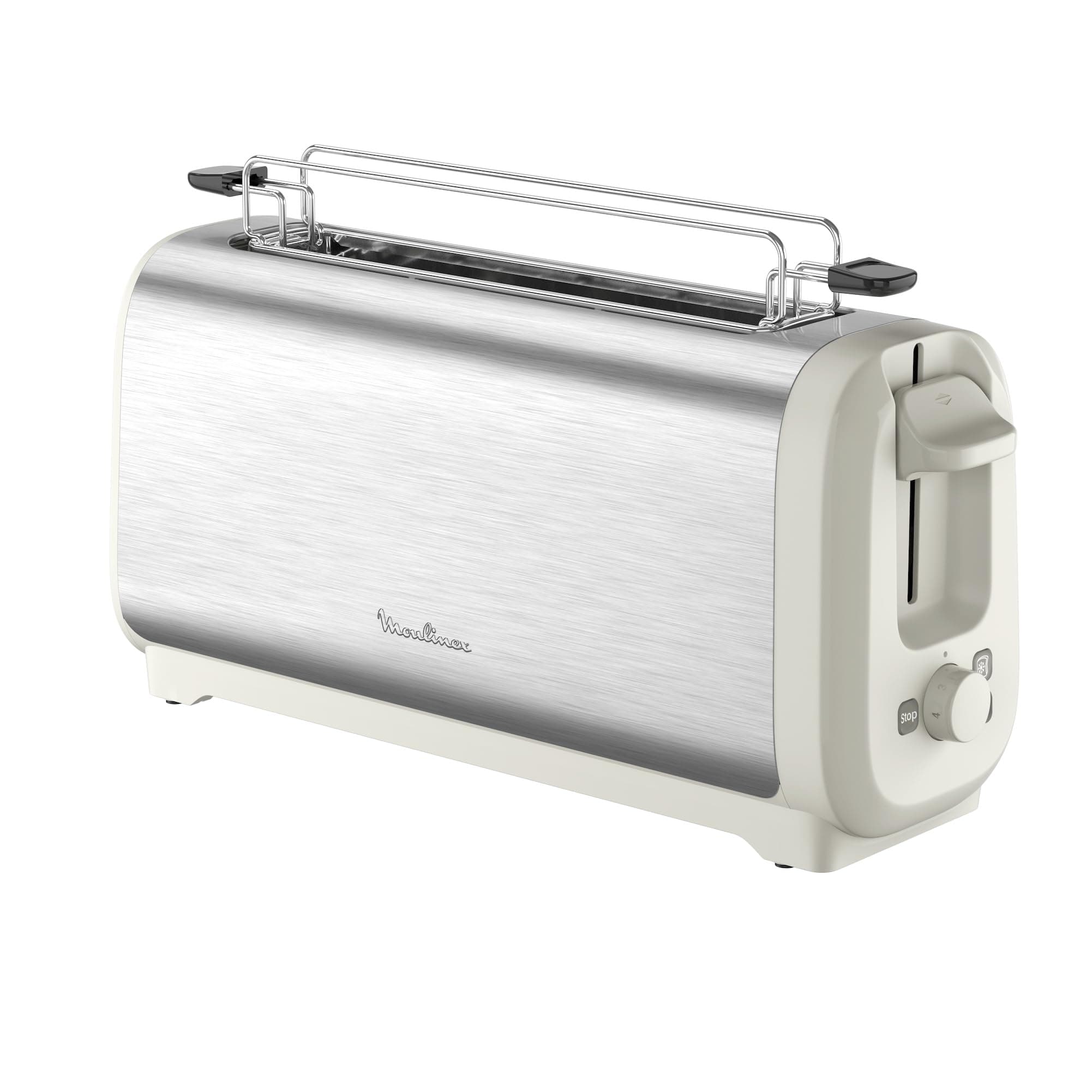 Moulinex Subito, Long Slot Toaster with Bakery Warmer, Faster Golden, Energy Saving, Rise and Stainless Steel, LS5S1AE0 - Image 1