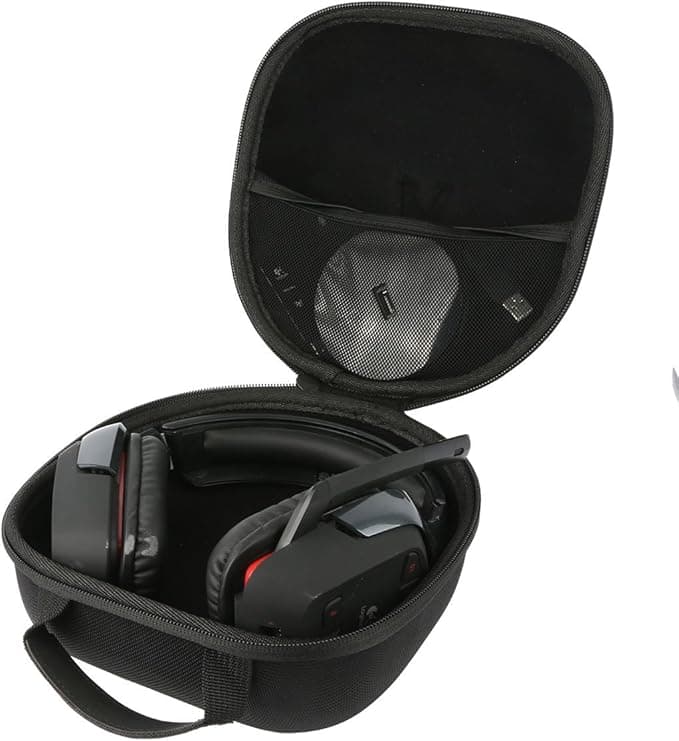 Khanka Portable Travel Case Cover for Logitech G935/G635/G430/G230/G930/G933/G633 Wireless Gaming Headset Headphone. Mesh Pocket for Other Accessories