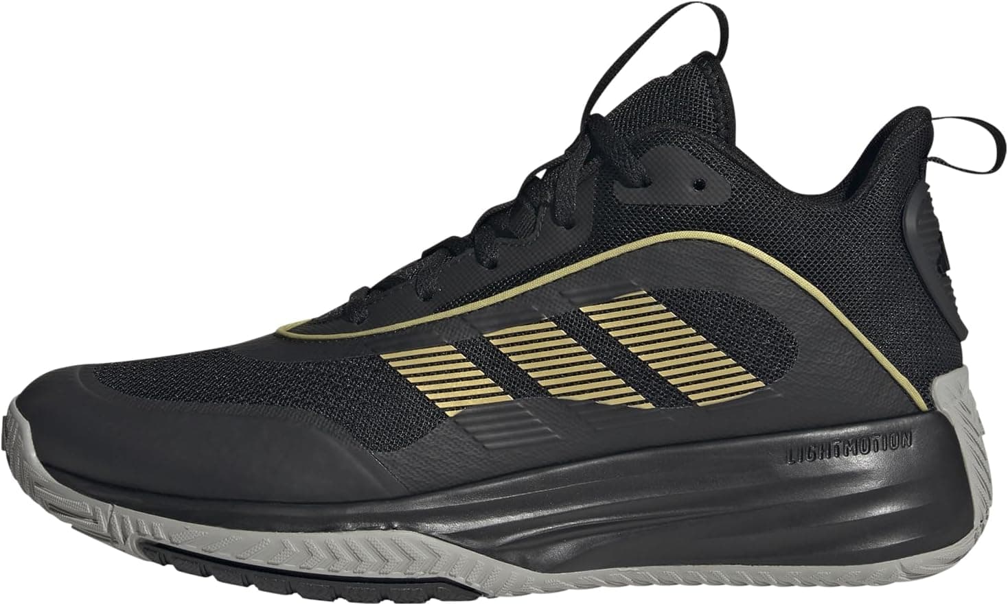 adidas Homme Own The Game 3 Shoes, Core Black/Gold Metallic/MGH Solid Grey, 44 2/3 EU