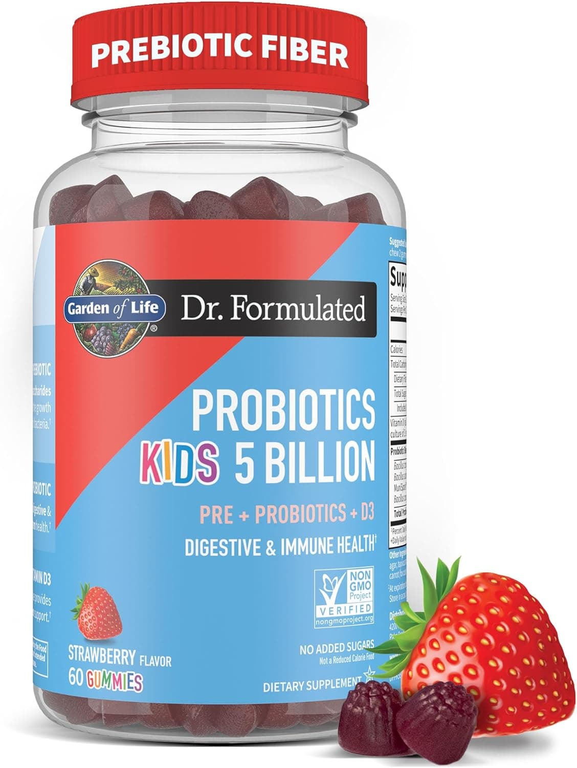 Garden of Life Dr. Formulated Probiotics Kids 5 Billion Gummies, Strawberry - 60 gummies