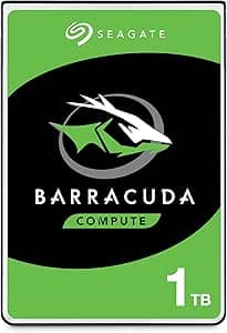 Seagate BarraCuda 1TB Internal HDD Hard Drive 2.5 Inch SATA 6Gb/s 5400RPM 128MB Cache for PC and Laptop Easy Open Rescue Services (ST1000LM048)