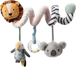 Nuby Spirale d’activités – Aventure Animale Peluche - Jouet Interactif pour Poussette - Attacher sur la Poussette, Siège Auto, Lit - Cadeau Naissance Fille et Garçon Nouveau né