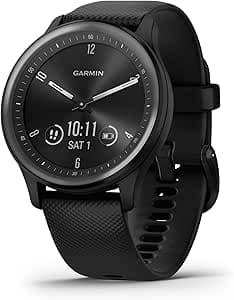 Garmin vívomove Sport – Smart Watch with Mechanical Hands and Touch Screen – Grey with Black Strap – Case 40 mm