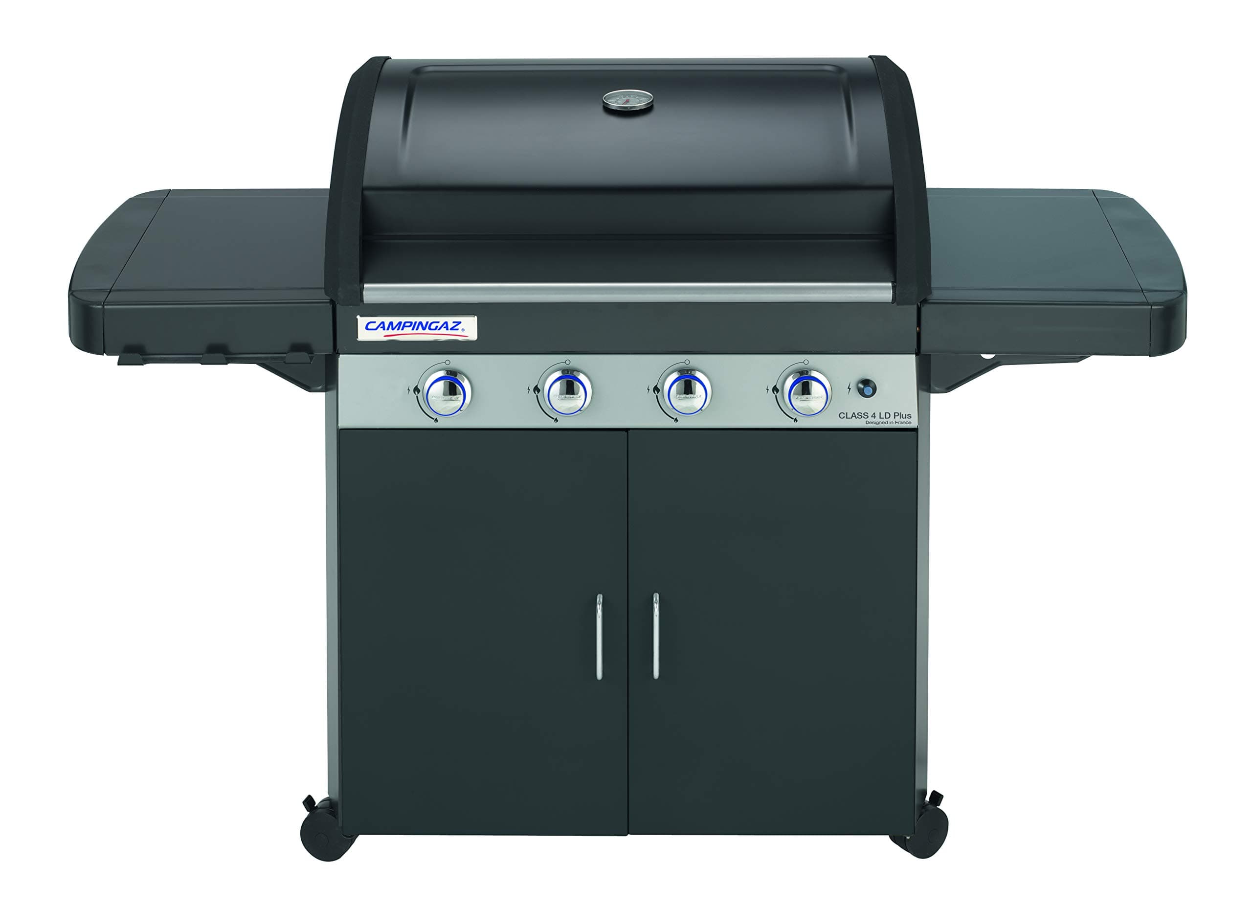 Campingaz Campingaz LD Plus Class 4 Gas Grill, 4 Burners, Power 12.8kW, InstaClean Easy Cleaning System, Double Enamelled Cast Iron Grill and Griddle, 2 Side Shelves