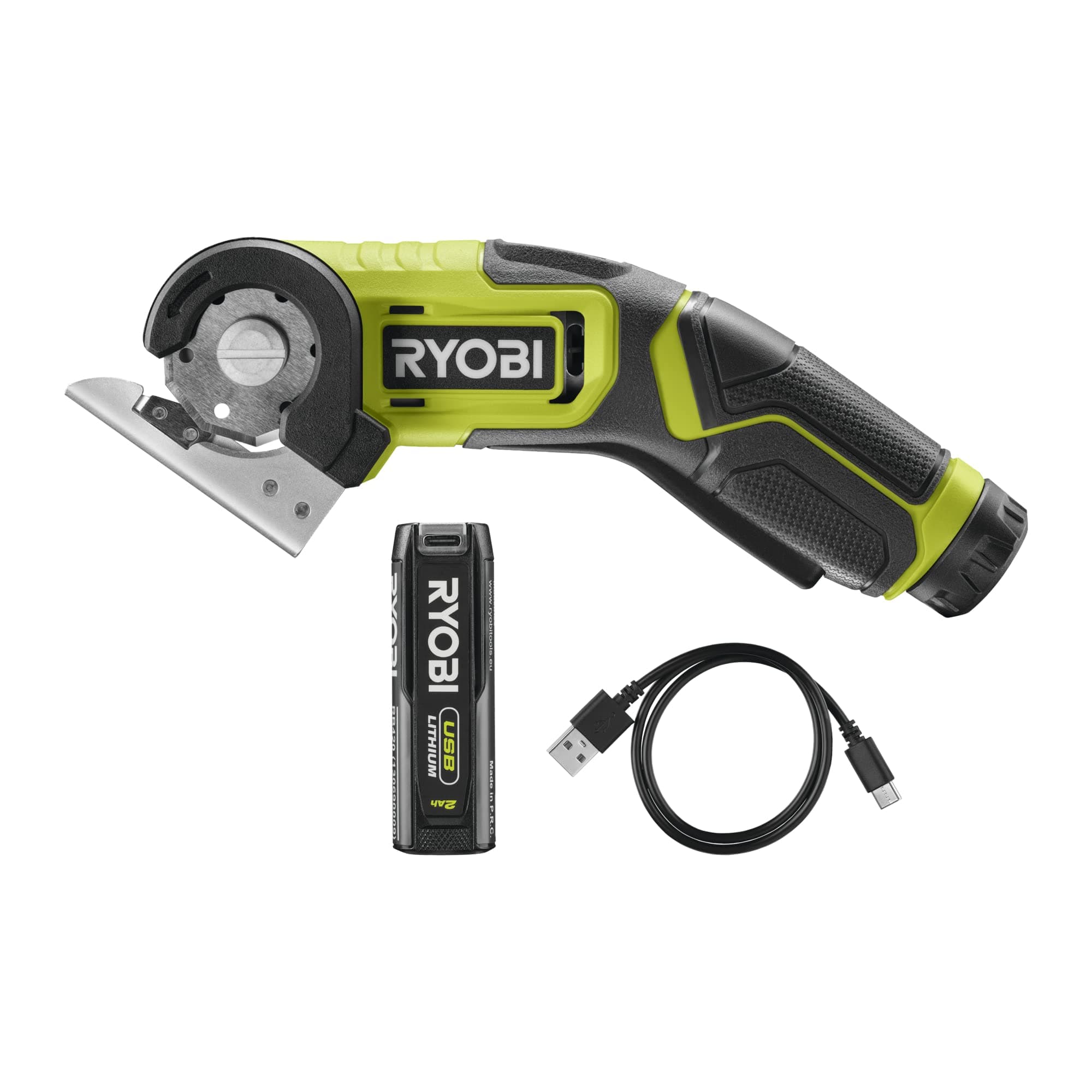 RYOBI - Mini saw 4V - USB C cable - 1 2.0 Ah battery - Comes with 1 38mm blade - RCT4-120G - Image 1