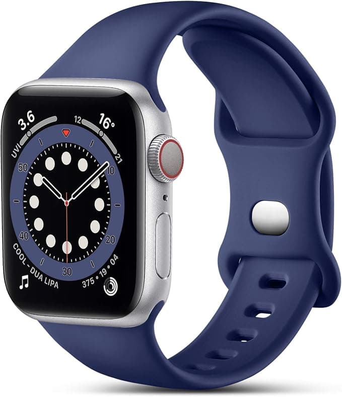 CeMiKa Compatible with Apple Watch Band 38mm 40mm 41mm 42mm 44mm 45mm 46mm 49mm, Silicone Replacement Bands for iWatch SE SE3 Series 11 10 9 8 7 6 5 4 3 2 1 , 1.49 6mm/40mm/41mm-M/L, Blue - Image 1