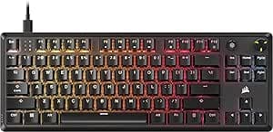 Corsair K70 Core TKL RGB Tenkeyless Mechanical Gaming Keyboard - MLX Red v2-Linear Switches Pre-Greased - Noise Reduction Dual Layer - ABS Keycaps