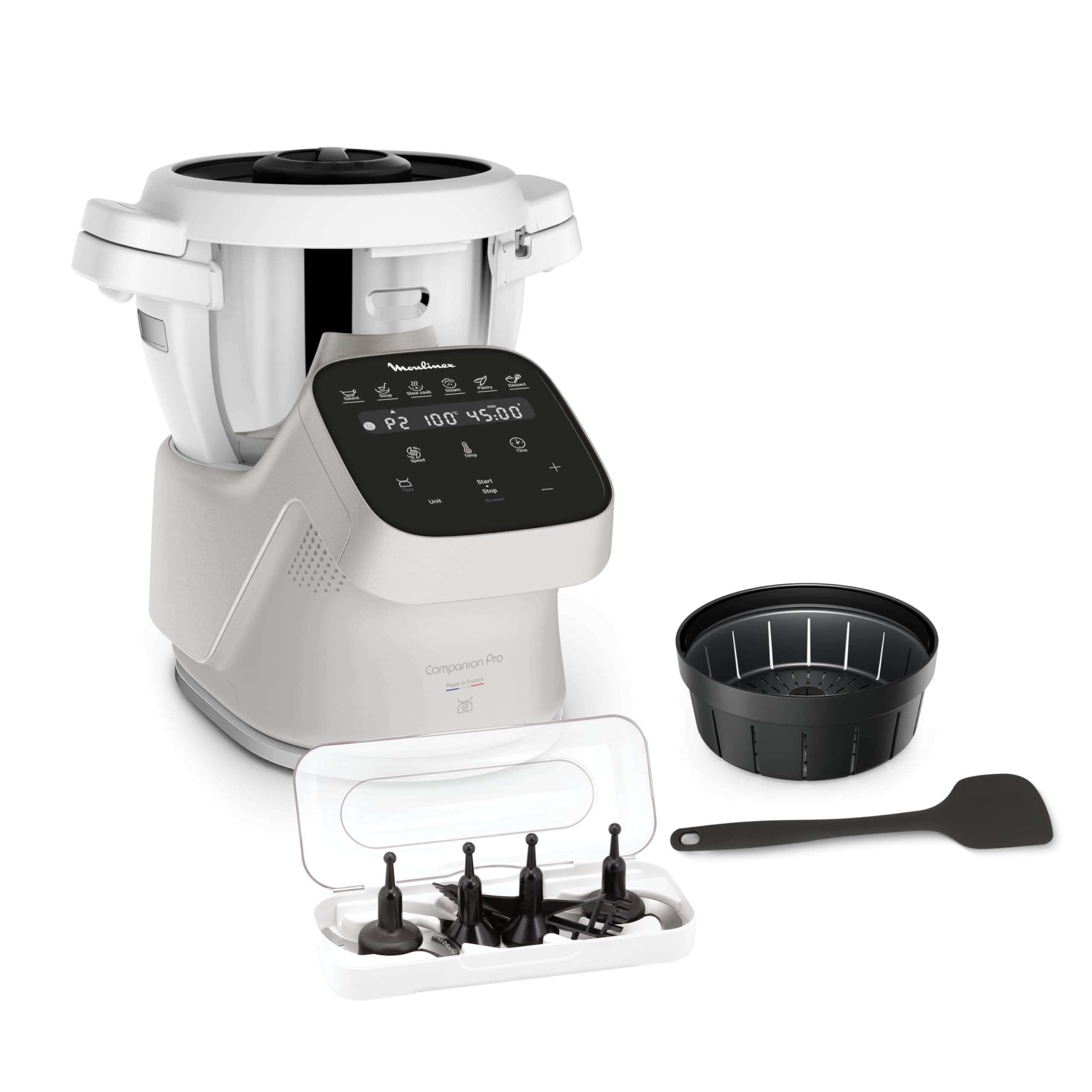 Moulinex Robot cooker, capacity 4.5 L, 15 modes, manual mode, integrated scale, silent, Moulinex application, unlimited recipes, Made in France, Companion Pro, HF850BF0 - Image 1