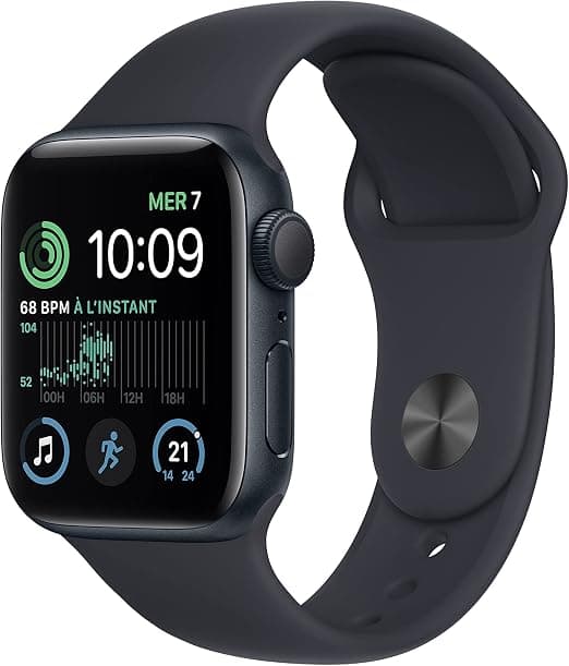 2022 Apple Watch SE GPS, Boîtier en aluminium Minuit de 40 mm, Bracelet Sport Minuit - Regular - Image 1