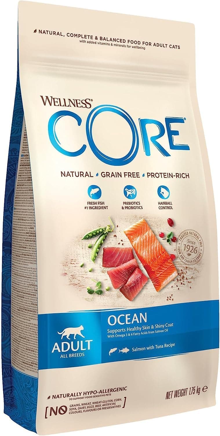 Wellness CORE Ocean 1.75 kg, Salmon/Tuna – Grain Free, Natural, Hypoallergenic, High Protein, High Fish Content, Healthy Skin & Shiny Coat - Image 1