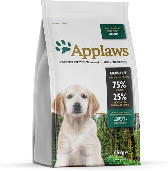 Applaws Natural Complete Chicken Dry Puppy Food for Small and Medium Breed Puppies – 1 x 7.5 kg Bag - Image 1