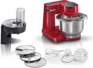 Bosch Hausgeräte Robot de Cocina MUM2 blanco, procesador de alimentos+discos rayadores+varilla de alimentos; stainless steel acero bowl. 700W - MUMS2ER01