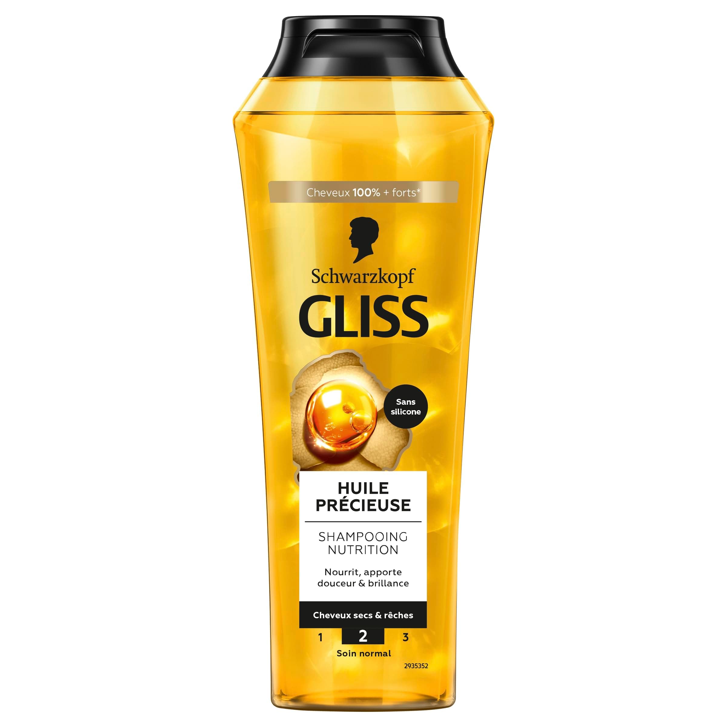 GLISS - Schwarzkopf - Nutrition Shampoo - Precious Oil - Silicone-Free - Nourishes - Provides Softness & Shine - Dry & Coarse Hair - 100% Stronger Hair - Normal Care - 250ml - Image 1