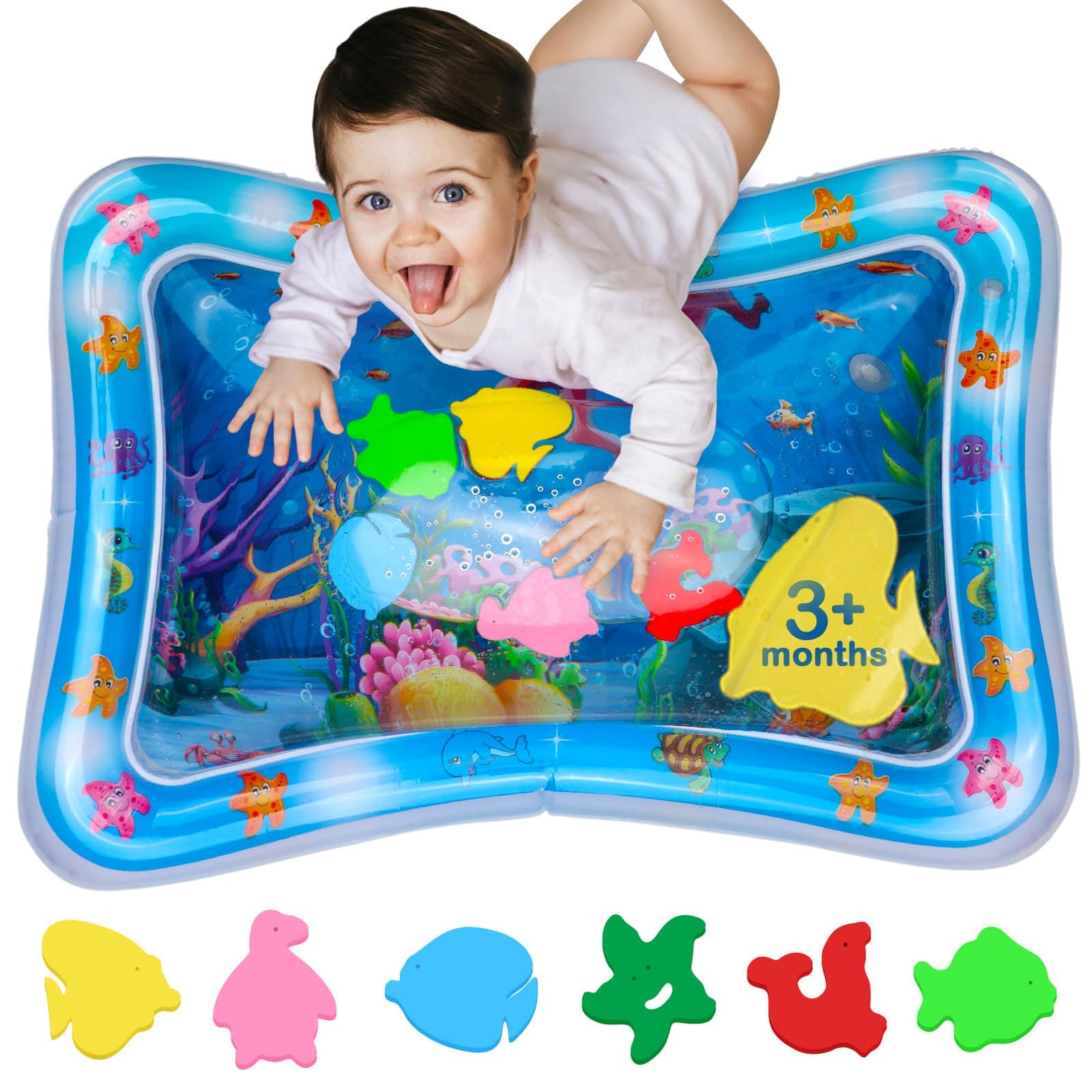 MAM Baby Water Mat - BPA Free Inflatable Sensory Play Mat | Baby Activity & Motor Skills - Non Toxic Water Play Mat Avec Maman