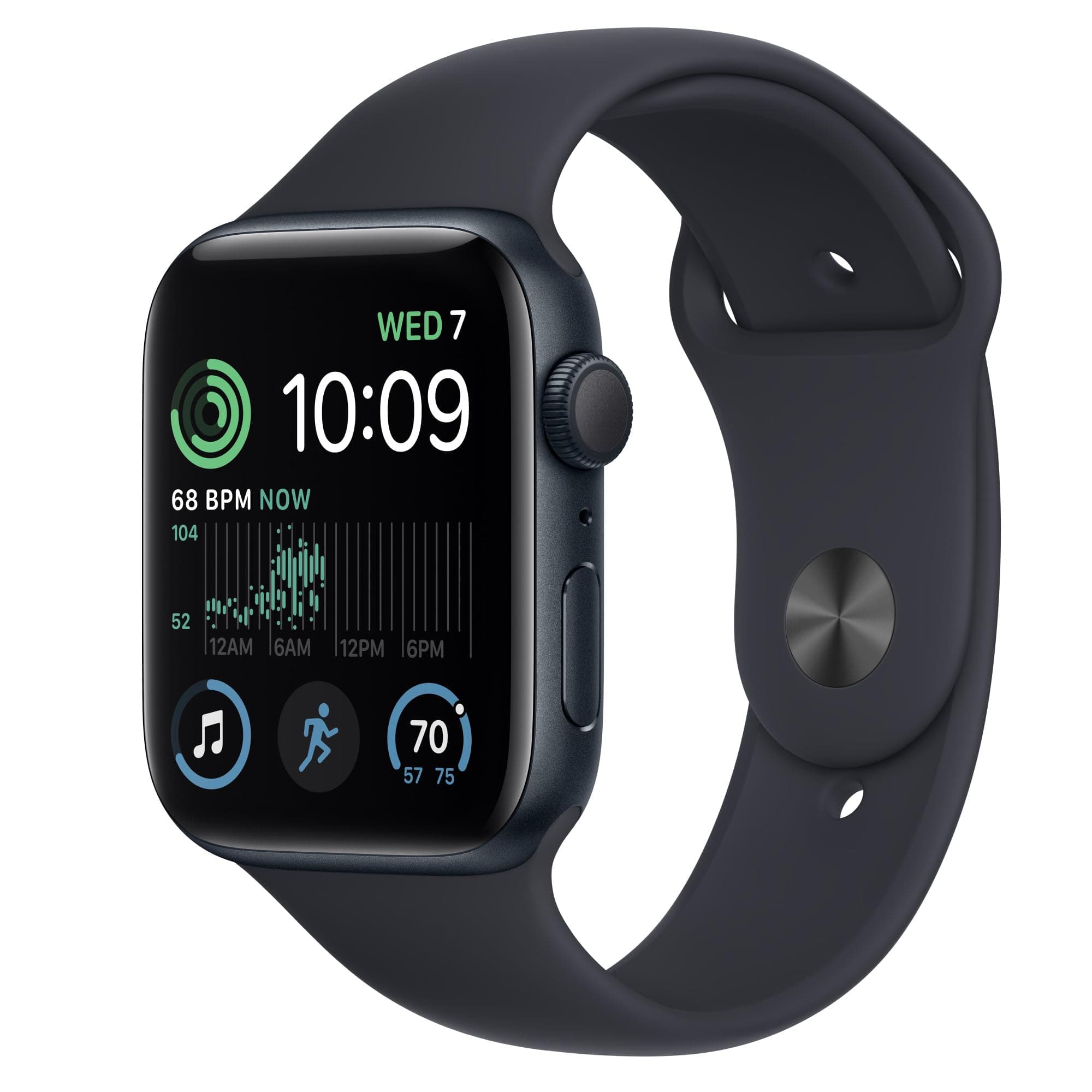 Apple Watch SE (2nd Generation) (GPS, 44mm) Midnight Aluminum Case with Midnight Sport Strap - Regular (Refurbished) - Image 1